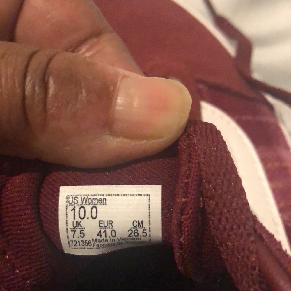 VANS WARD NWOB BURGUNDY MAROON AND WHITE PLAID SUEDE SNEAKERS - Picture 7 of 7